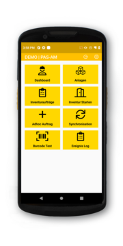 Mobile Ageninventur-APP: Menu