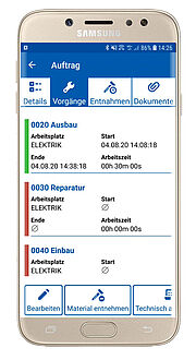 Mobile Instandhaltungs-App: Android Phone